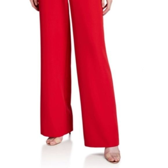 NWT AIDAN MATTOX RED CUT-OUT OPEN BACK JUMPSUIT LOW CUT PLUNGING NECK LINE - Picture 8 of 14